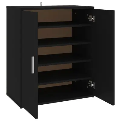 vidaXL Omarica za čevlje črna 60x35x70 cm iverna plošča