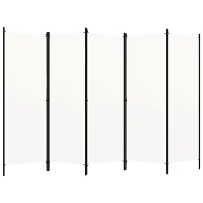 vidaXL Paravan 5-delni bel 250x180 cm