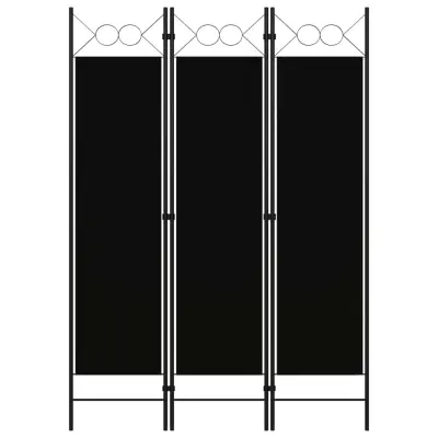 vidaXL Paravan 3-delni črn 120x180 cm