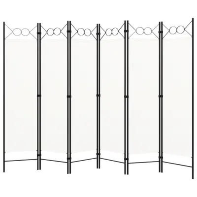 vidaXL Paravan 6-delni bel 240x180 cm