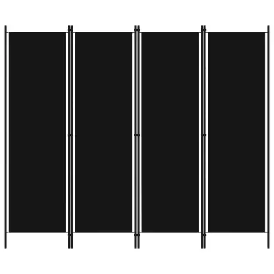 vidaXL Paravan 4-delni črn 200x180 cm