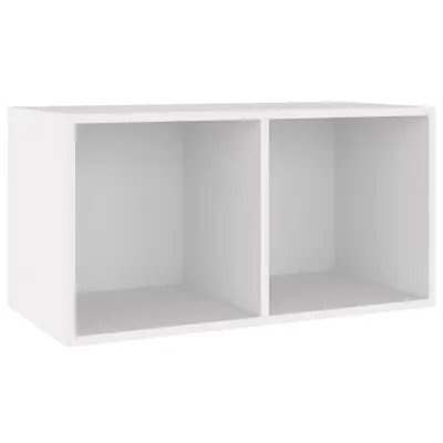 vidaXL Škatla za shranjevanje plošč bela 71x34x36 cm konstruiran les