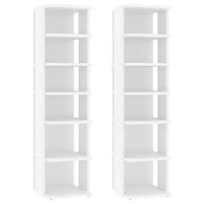 vidaXL Omarica za čevlje 2 kosa bela 27,5x27x102 cm inženirski les