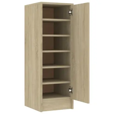 vidaXL Omarica za čevlje sonoma hrast 32x35x92 cm iverna plošča