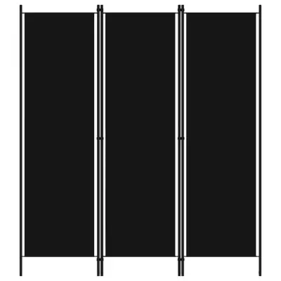 vidaXL Paravan 3-delni črn 150x180 cm