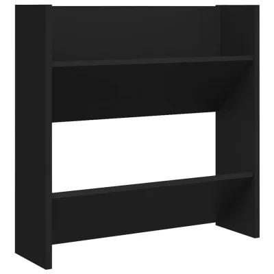 vidaXL Stenska omara za čevlje črna 60x18x60 cm iverna plošča
