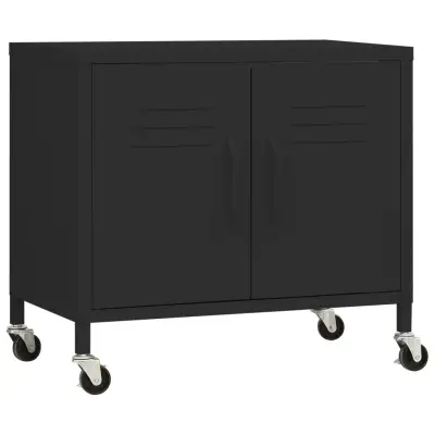 vidaXL Omara za shranjevanje črna 60x35x56 cm jeklo
