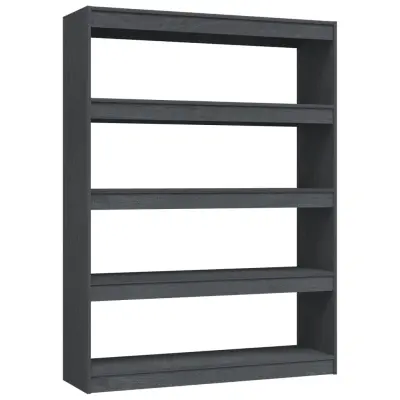 vidaXL Knjižna omara za razdelitev prostora siva 100x30x135,5 cm