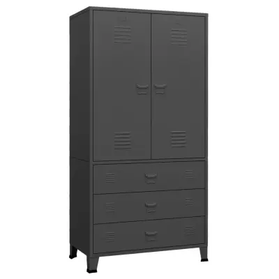 vidaXL Garderobna omara antracitna 90x50x180 cm kovina