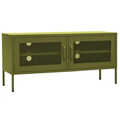 vidaXL TV omarica olivno zelena 105x35x50 cm jeklo