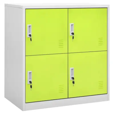 vidaXL Omara s ključavnico svetlo siva in zelena 90x45x92,5 cm jeklo