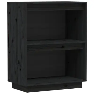 vidaXL Konzolna omarica črna 60x34x75 cm trdna borovina