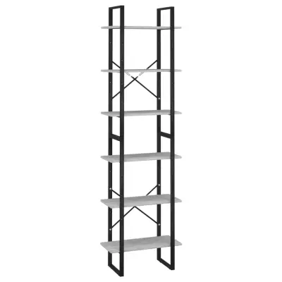 vidaXL Regal s policami betonsko siv 60x30x210 cm inženirski les
