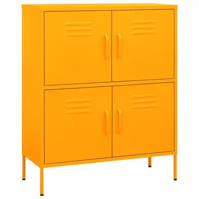 vidaXL Omara za shranjevanje gorčično rumena 80x35x101,5 cm jeklo