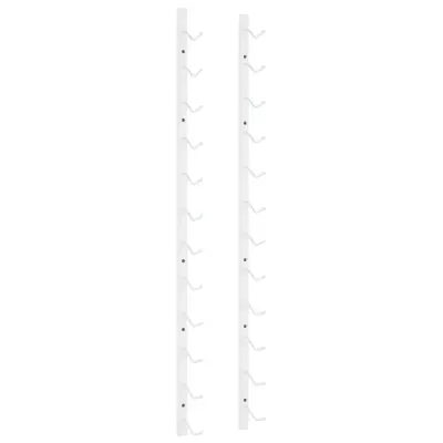 vidaXL Stensko stojalo za vino za 12 steklenic belo železo