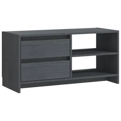 vidaXL TV omarica siva 80x31x39 cm trdna borovina