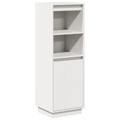 vidaXL Visoka omara bela 37x34x110 cm trdna borovina
