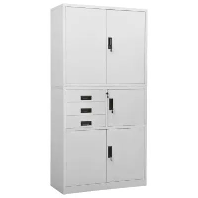vidaXL Pisarniška omara svetlo siva 90x40x180 cm jeklo