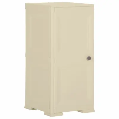 vidaXL Plastična omara 40x43x85,5 cm lesen dizajn angora bela