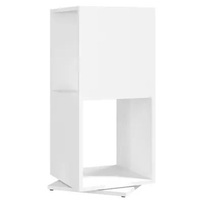 vidaXL Vrtljiva omarica bela 34,5x34,5x75,5 cm iverna plošča