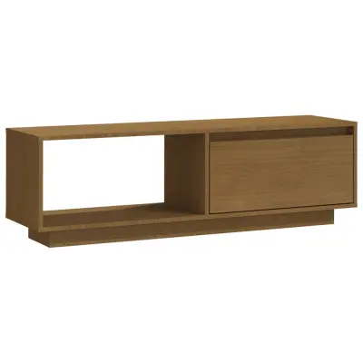 vidaXL TV omarica medeno rjava 110x30x33,5 cm trdna borovina