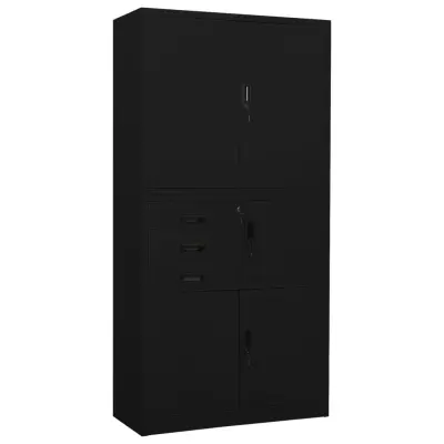vidaXL Pisarniška omara črna 90x40x180 cm jeklo