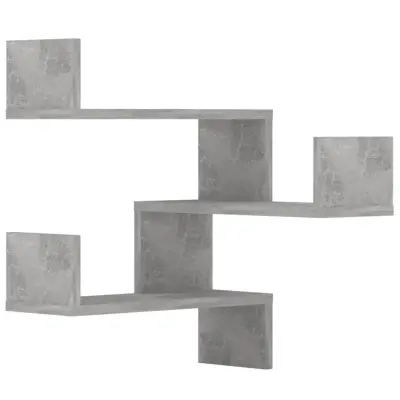 vidaXL Stenske kotne police 2 kosa betonsko sive 40x40x50cm inž. les