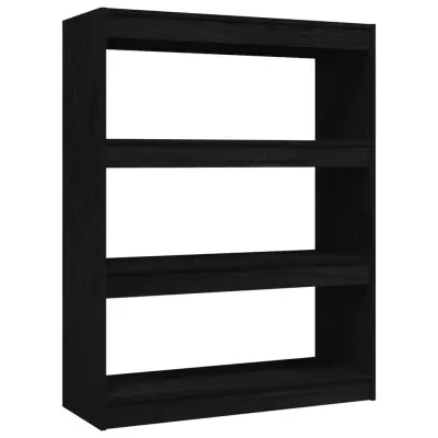 vidaXL Knjižna omara za razdelitev prostora črna 100x30x103 cm