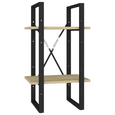 vidaXL Knjižna omara 2-nadstropna sonoma hrast 40x30x70 cm iverna pl.
