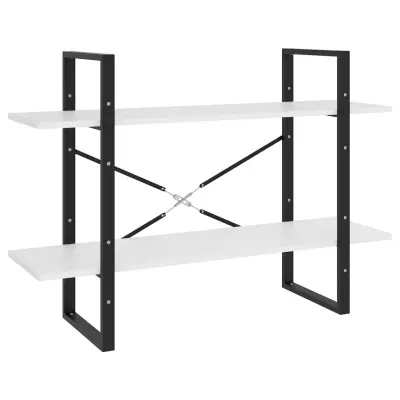 vidaXL Knjižna omara 2-nadstropna bela 100x30x70 cm iverna plošča