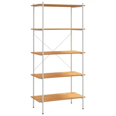 vidaXL 5-nadstropni regal s policami bel in hrast 80x40x163 cm