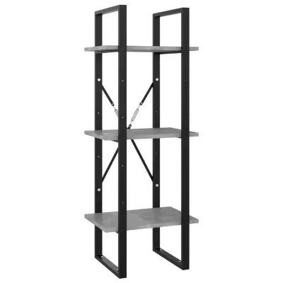 vidaXL Knjižna omara 3-nadstropna betonsko siva 40x30x105 cm