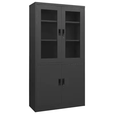 vidaXL Pisarniška omara antracitna 90x40x180 cm jeklo