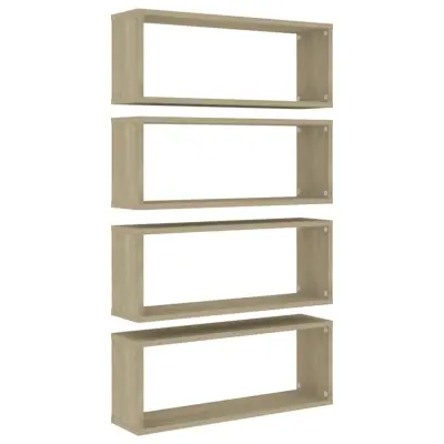 vidaXL Stenske police kockaste 4 kosi sonoma hrast 60x15x23 cm