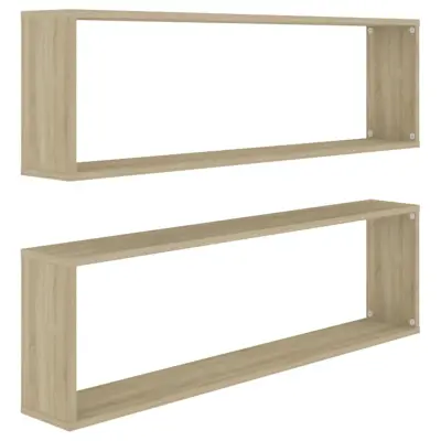 vidaXL Stenske police kockaste 2 kosa sonoma hrast 100x15x30 cm