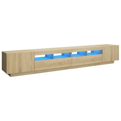 vidaXL TV omarica z LED lučkami sonoma hrast 260x35x40 cm