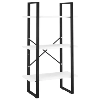 vidaXL Regal s policami bel 60x30x105 cm iverna plošča