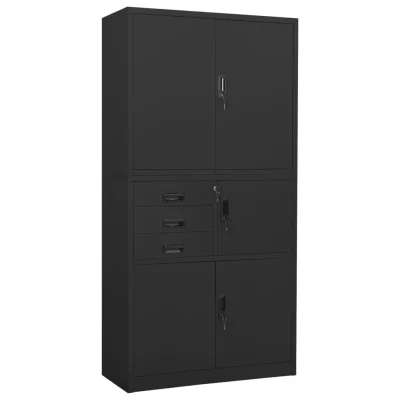 vidaXL Pisarniška omara antracitna 90x40x180 cm jeklo