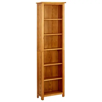 vidaXL Knjižna omara 6-nadstropna 52x22x180 cm trdna hrastovina