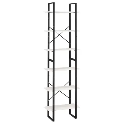 vidaXL Regal s policami bel 60x30x210 cm trdna borovina