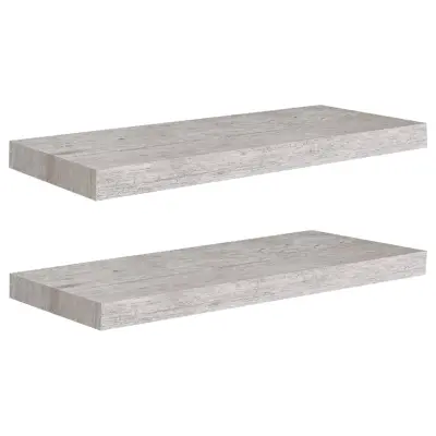 vidaXL Stenske police 2 kosa betonsko sive 60x23,5x3,8 cm MDF