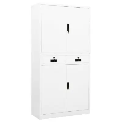 vidaXL Pisarniška omara bela 90x40x180 cm jeklo