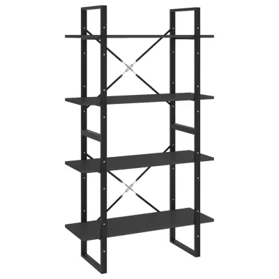 vidaXL Knjižna omara 4-nadstropna siva 80x30x140 cm iverna plošča