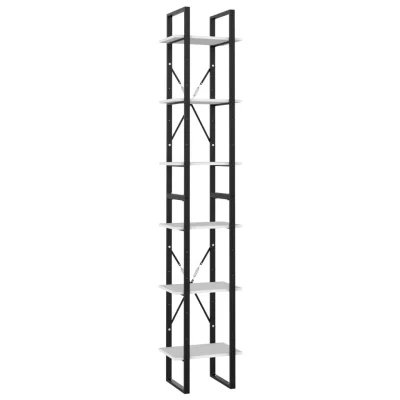 vidaXL Knjižna omara 6-nadstropna bela 40x30x210 cm iverna plošča