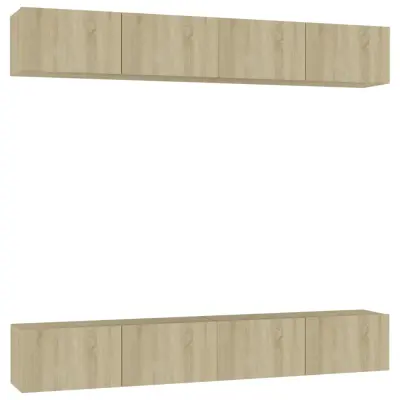 vidaXL TV omarice 4 kosi sonoma hrast 100x30x30 cm iverna plošča