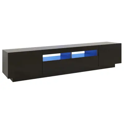 vidaXL TV omarica z LED lučkami črna 200x35x40 cm