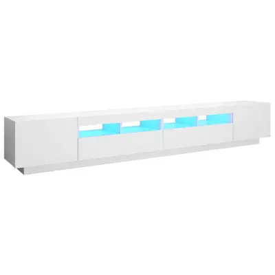 vidaXL TV omarica z LED lučkami bela 260x35x40 cm