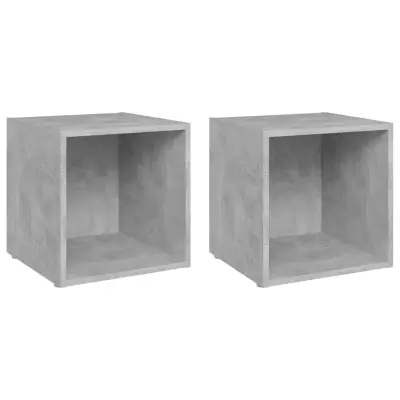 vidaXL TV omarice 2 kosa betonsko sive 37x35x37 cm iverna plošča