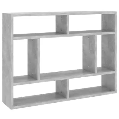 vidaXL Stenska polica betonsko siva 75x16x55 cm inženirski les