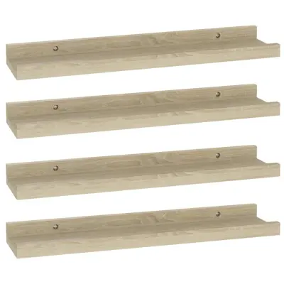 vidaXL Stenske police 4 kosi sonoma hrast 40x9x3 cm
